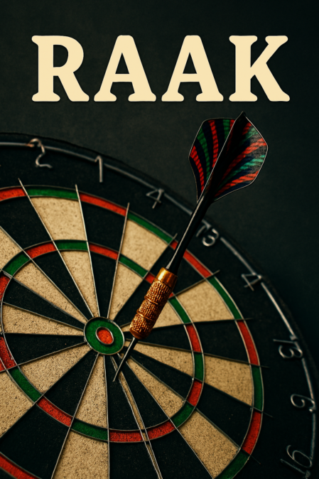 Dartpijl in een dartbord tijdens een spel